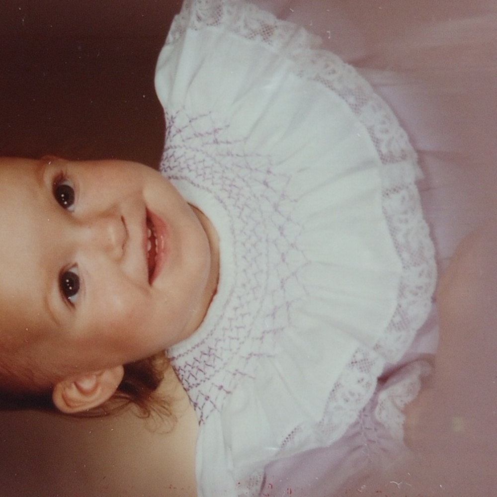Vintage Lavender Smocked Dress with Bonnet and Pouch - Picture 2 of 10